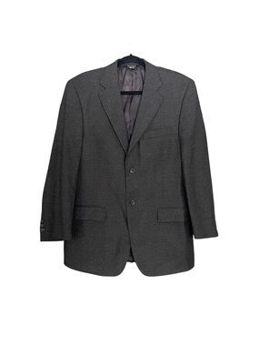 ALFRED SUNG Men’s Wool Blazer Jacket Windowpane Print Gray Blue 40R